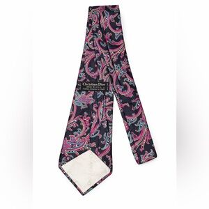Christian Dior Vintage Silk Tie Bold Paisley Y2K Old Money Luxe Core